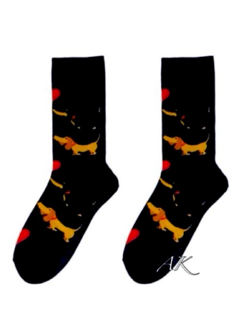 Dachshunds & Hearts Socks 🐾 Doxie Wiener